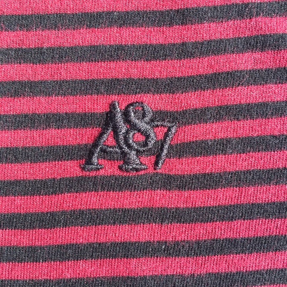 Aeropostale A87 red and black striped tee men M - Picture 4 of 7